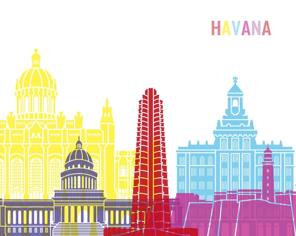 流行的哈瓦那 V2 天际线 — 图库矢量图片