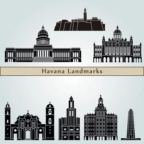 Havana V2 Landmarks — Stock Vector