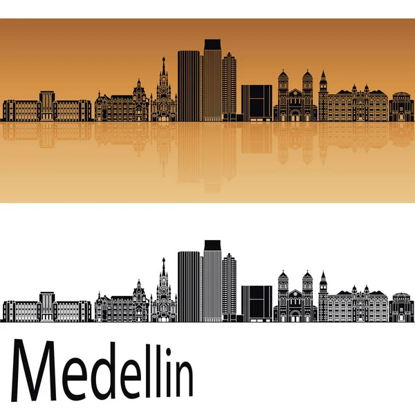 Medellín Panorama v orange — Stockový vektor
