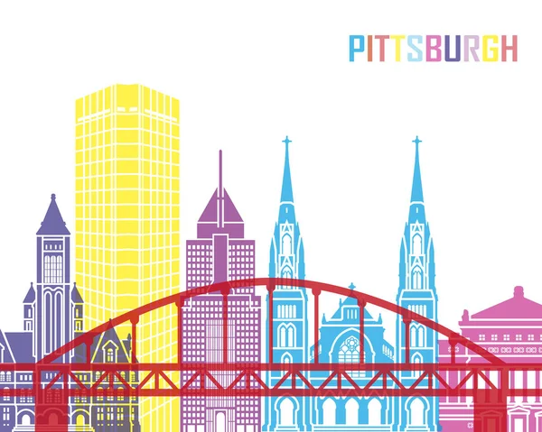 Orizzonte di Pittsburgh V2 pop — Vettoriale Stock