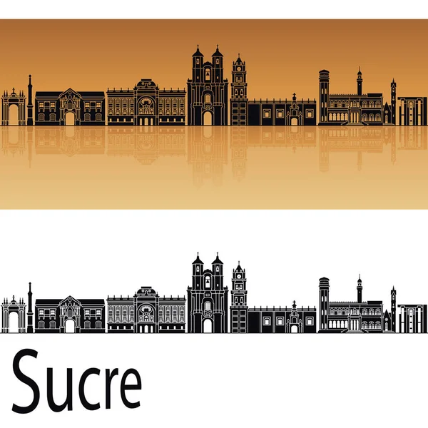 Sucre skyline in orange — Stock Vector