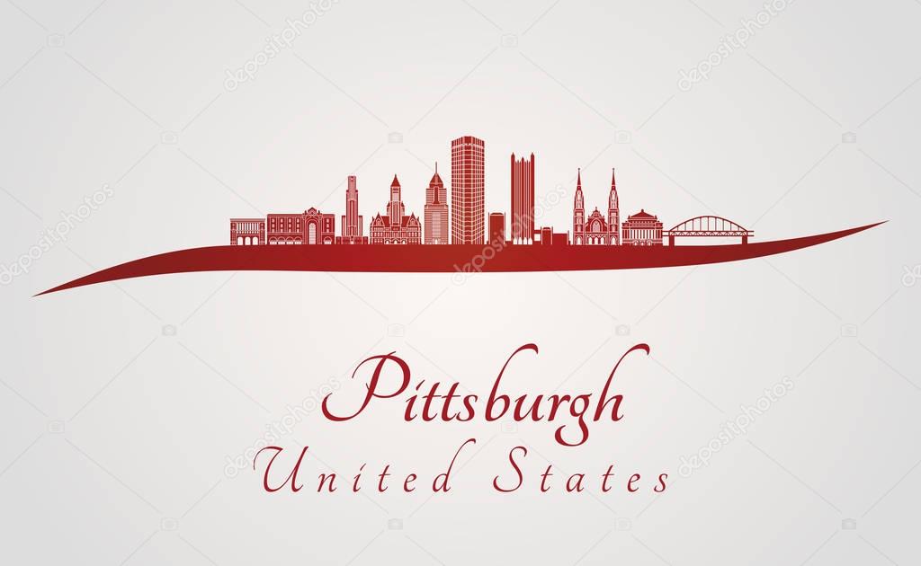 Pittsburgh V2 skyline in red