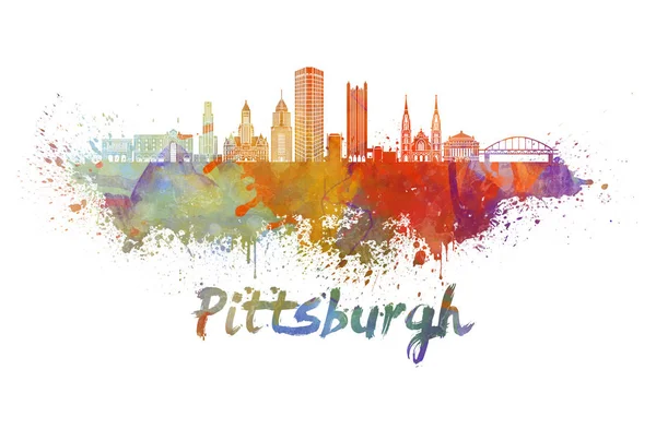 Pittsburgh V2 skyline en aquarelle — Photo