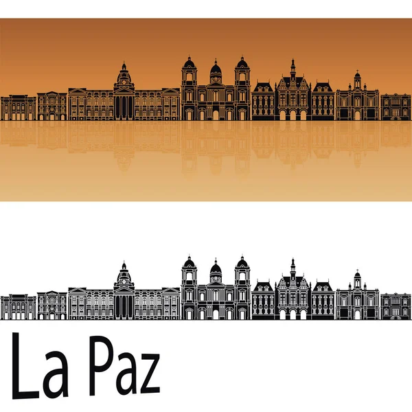 La Paz skyline — Stok Vektör