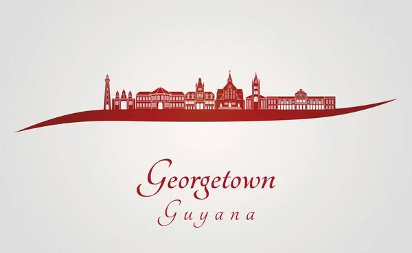 Georgetown skyline-piros — Stock Vector