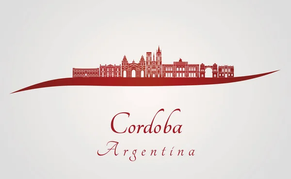 Horizonte de Córdoba AR en rojo — Vector de stock