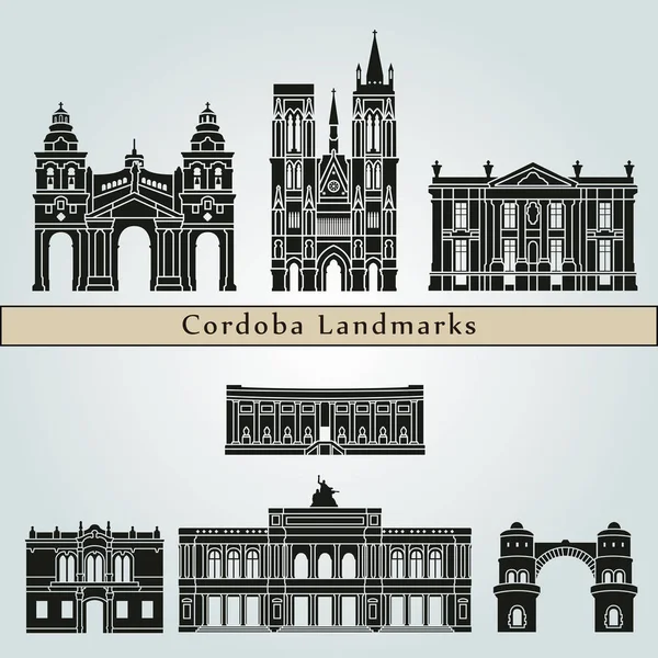 Cordoba AR Landmarks — Stock Vector