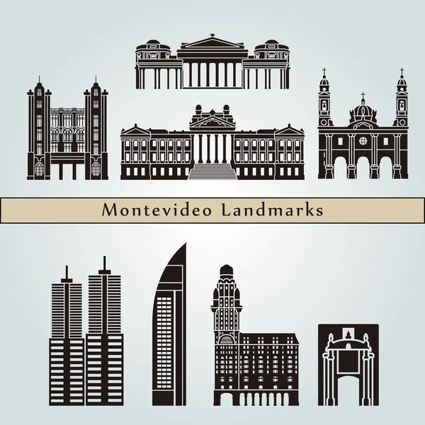 Montevideo landmarks and monuments — Stock Vector