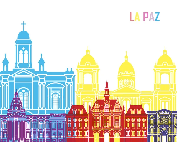 La Paz skyline pop — Vetor de Stock