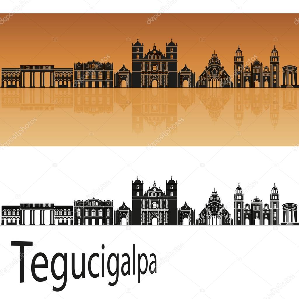 Tegucigalpa skyline in orange