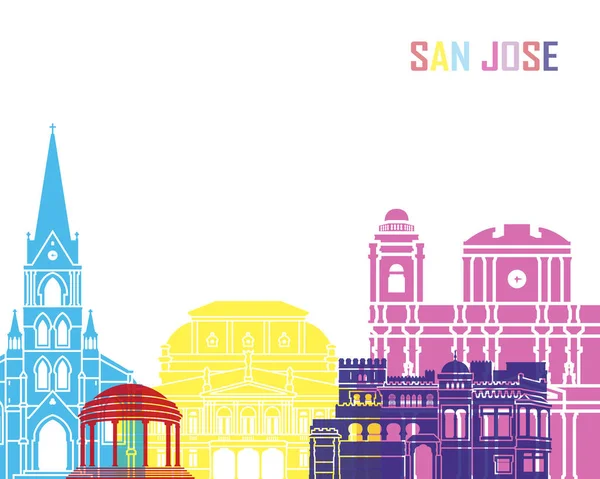 Skyline de San José pop — Vector de stock