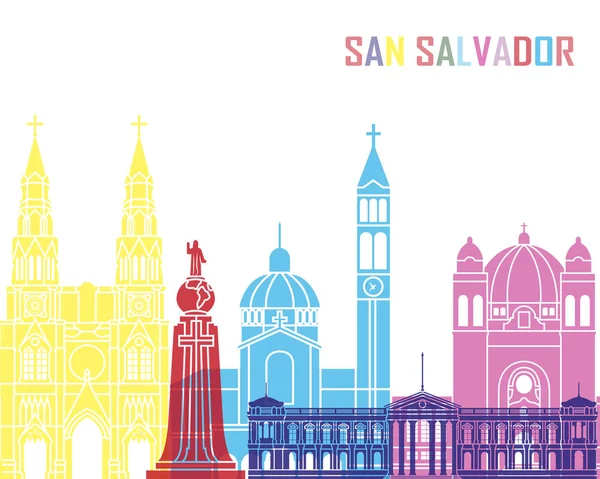 San Salvador skyline pop — Wektor stockowy