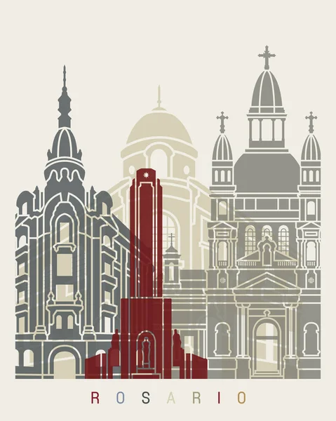 Rosario Skyline Poster — Stockvektor