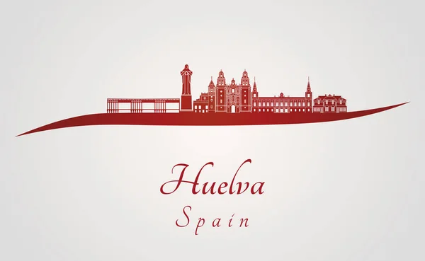 Huelva skyline en rojo — Archivo Imágenes Vectoriales