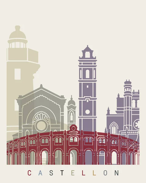 Affiche Castellon skyline — Image vectorielle