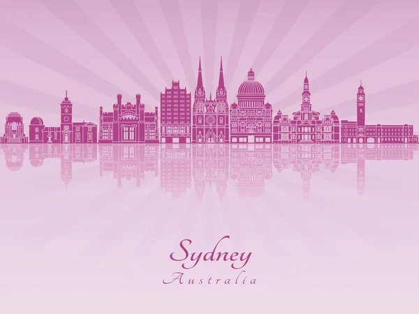 Sydney V3 skyline em orquídea radiante roxa — Vetor de Stock