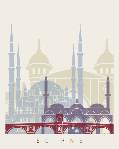 Edirne skyline poster — Stockvector