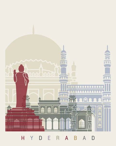 Poster skyline di Hyderabad — Vettoriale Stock