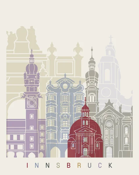 Afiche del skyline de Innsbruck — Vector de stock