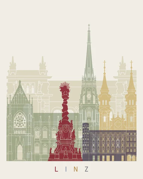 Linz skyline poster — стоковий вектор