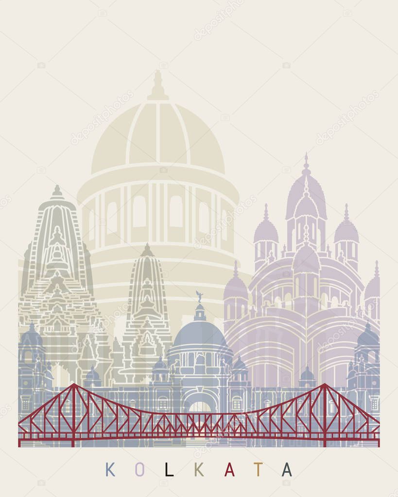 Kolkata skyline poster