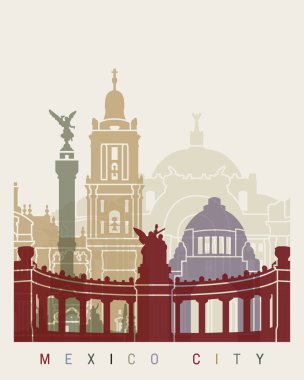 Mexico City skyline poster