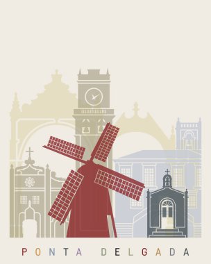Ponta Delgada skyline poster