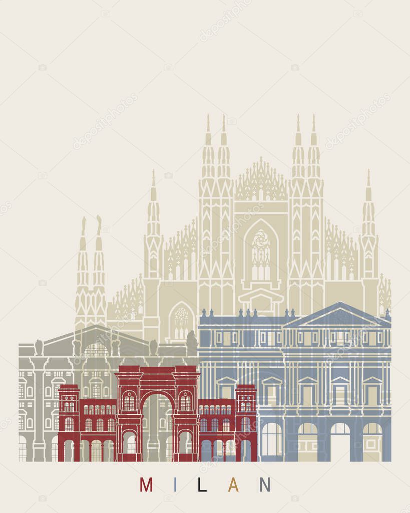 Milan V2 skyline poster