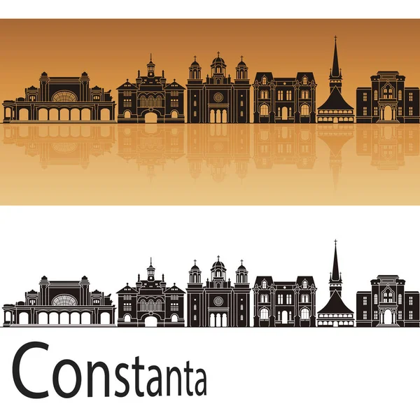 Constanta skyline in orange — Stock Vector