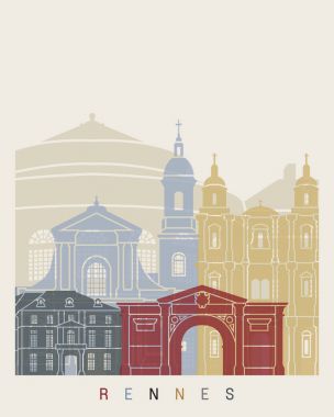 Rennes skyline poster