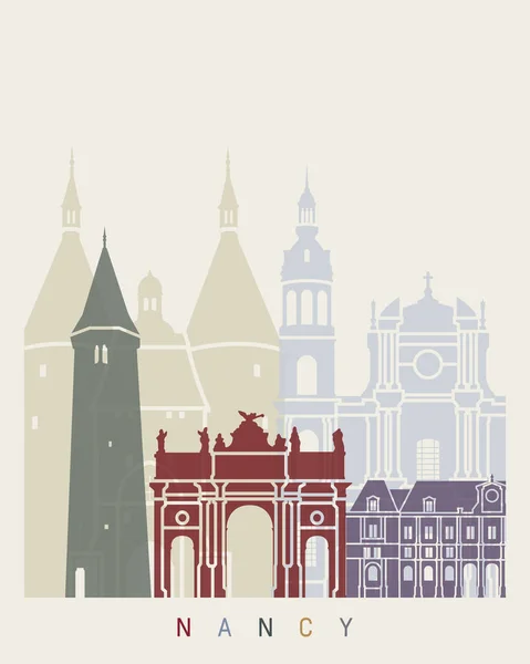 Affiche Nancy skyline — Image vectorielle