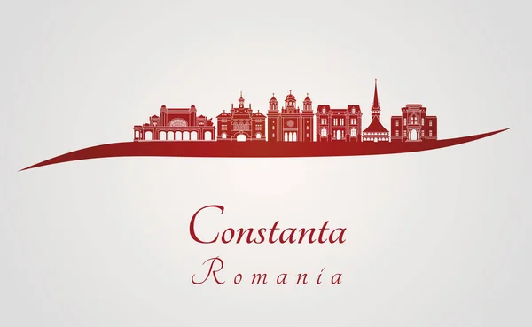 Constanta skyline em vermelho —  Vetores de Stock