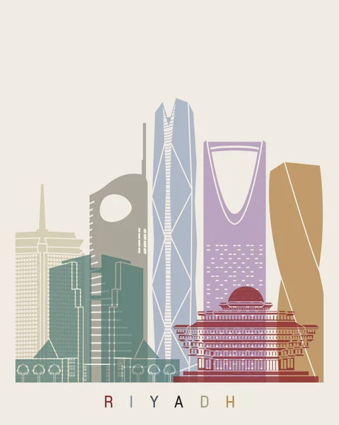 Afiche del skyline Riad V2 — Vector de stock