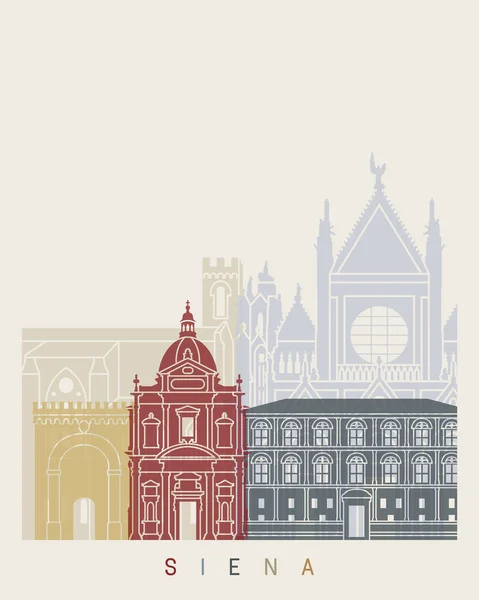 Siena manzarası poster — Stok Vektör