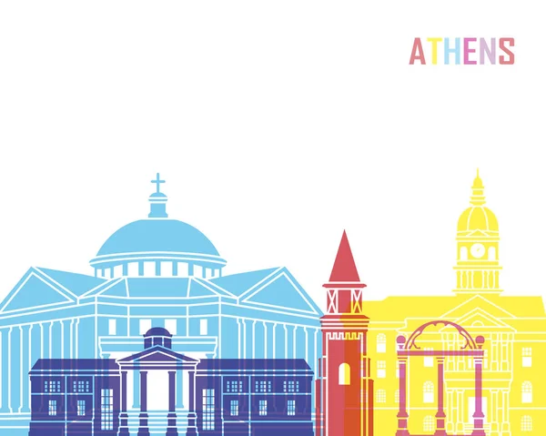 Atene GA skyline pop — Vettoriale Stock