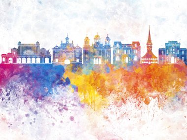 Constanta manzarası suluboya arka planda