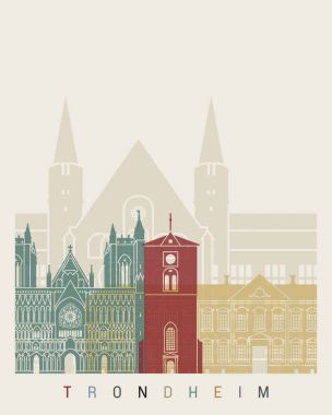 Trondheim skyline poster