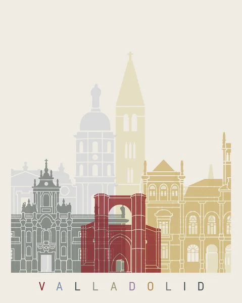 Cartel skyline Valladolid — Archivo Imágenes Vectoriales