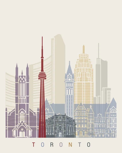 Cartel de skyline de Toronto — Vector de stock