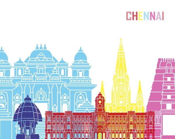 Chennai skyline pop — Stock Vector