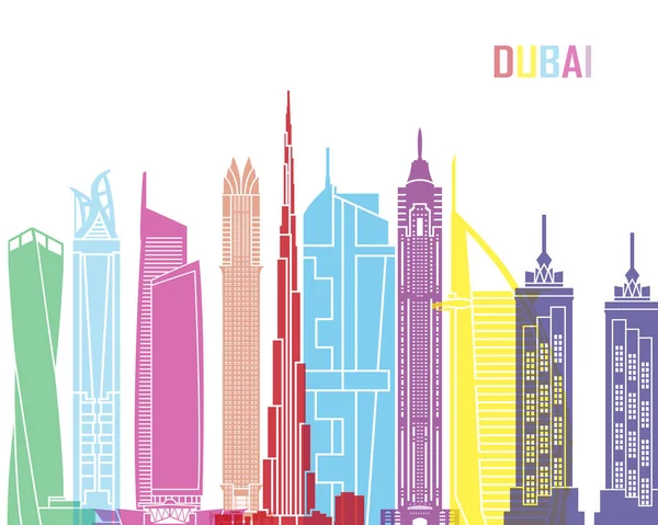 Skyline de Dubaï V2 pop — Image vectorielle