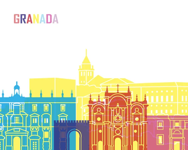 Granada Skyline Pop — Stockvektor