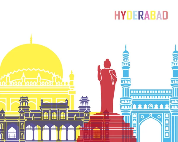 Hyderabad skyline pop — Wektor stockowy