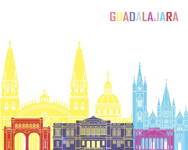 Guadalajara MX skyline pop — Archivo Imágenes Vectoriales