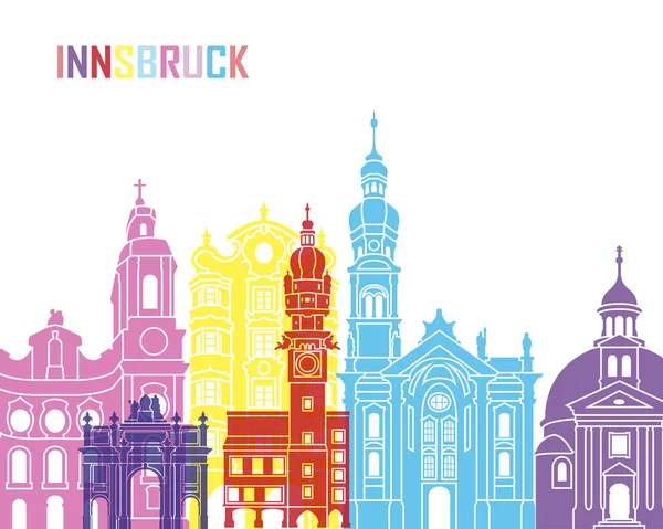 Innsbruck skyline pop — Vettoriale Stock