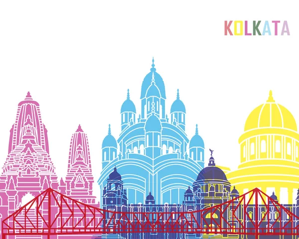 Kolkata skyline pop — Wektor stockowy