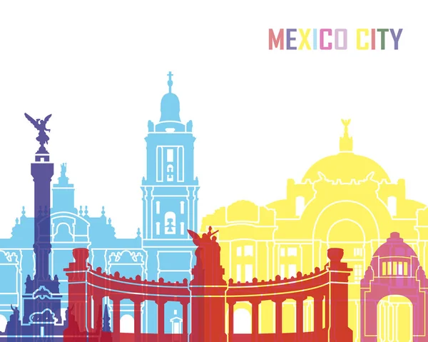 Ciudad de México skyline pop — Archivo Imágenes Vectoriales