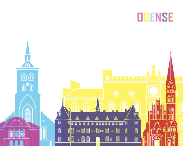 Odense skyline pop — Vettoriale Stock