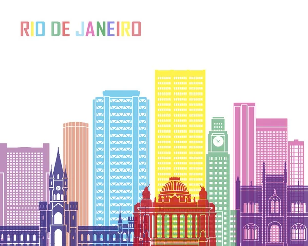Rio de Janeiro V2 skyline pop — 스톡 벡터