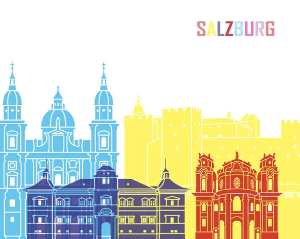 Salzburg skyline pop — Stok Vektör